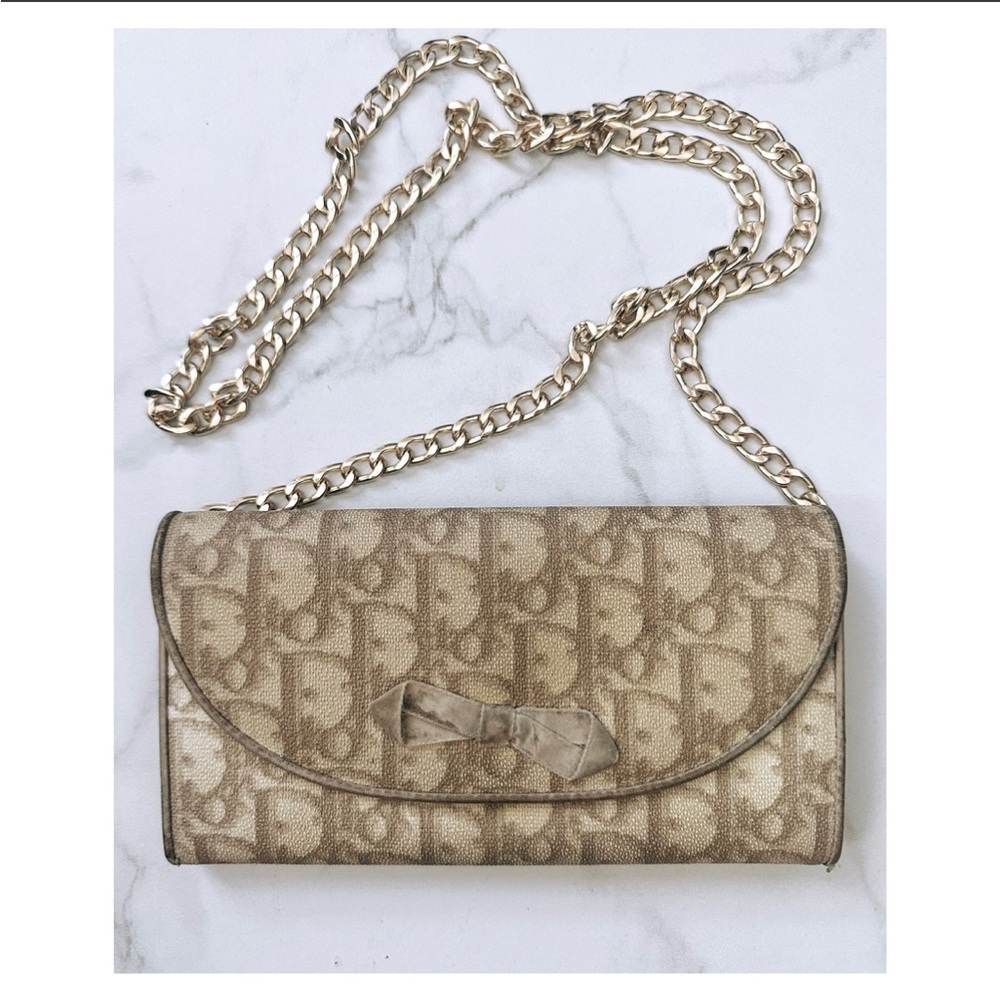 CHRISTIAN DIOR Trotter Canvas Long Wallet Coated Canvas